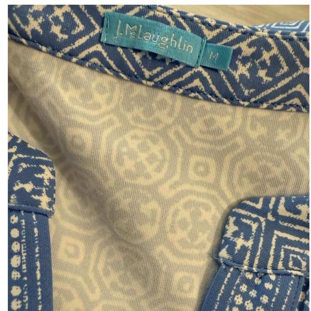 J Mclaughlin Blue Geometric Pattern Sleeveless Mi… - image 2